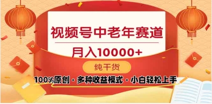 2025视频号独家玩法，老年养生赛道，无脑搬运爆款视频，日入2000+-六道网创