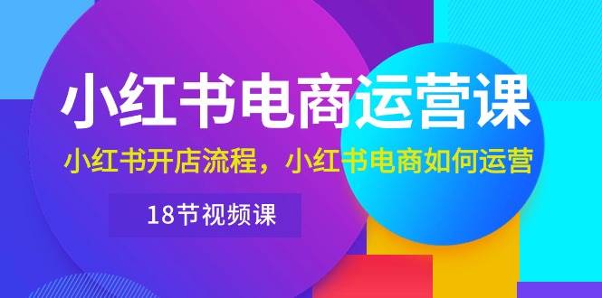 小红书·电商运营课：小红书开店流程，小红书电商如何运营（18节视频课）-六道网创