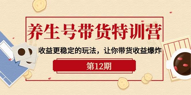 养生号带货特训营【12期】收益更稳定的玩法，让你带货收益爆炸-9节直播课-六道网创