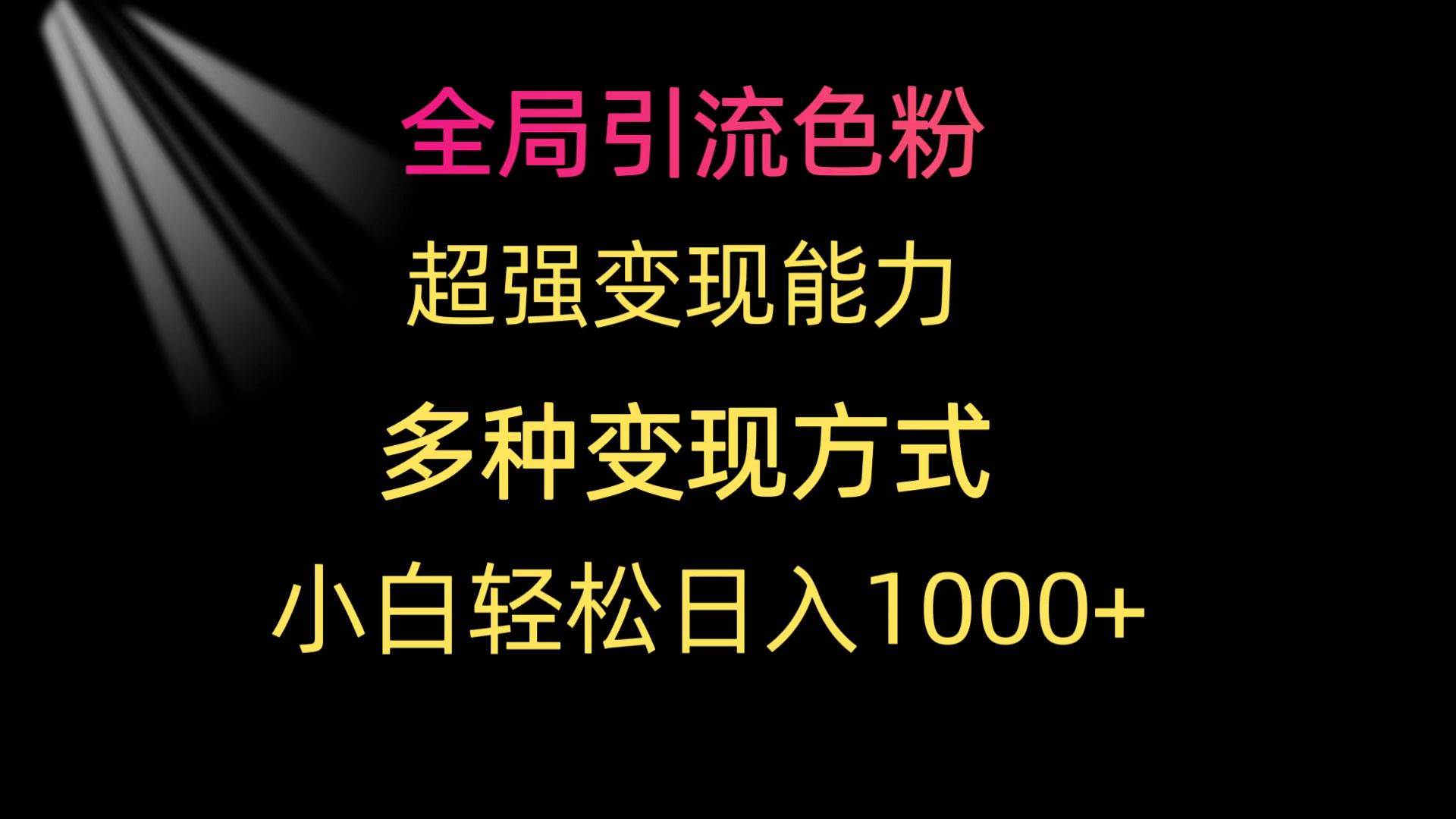 全局引流色粉 超强变现能力 多种变现方式 小白轻松日入1000+-六道网创