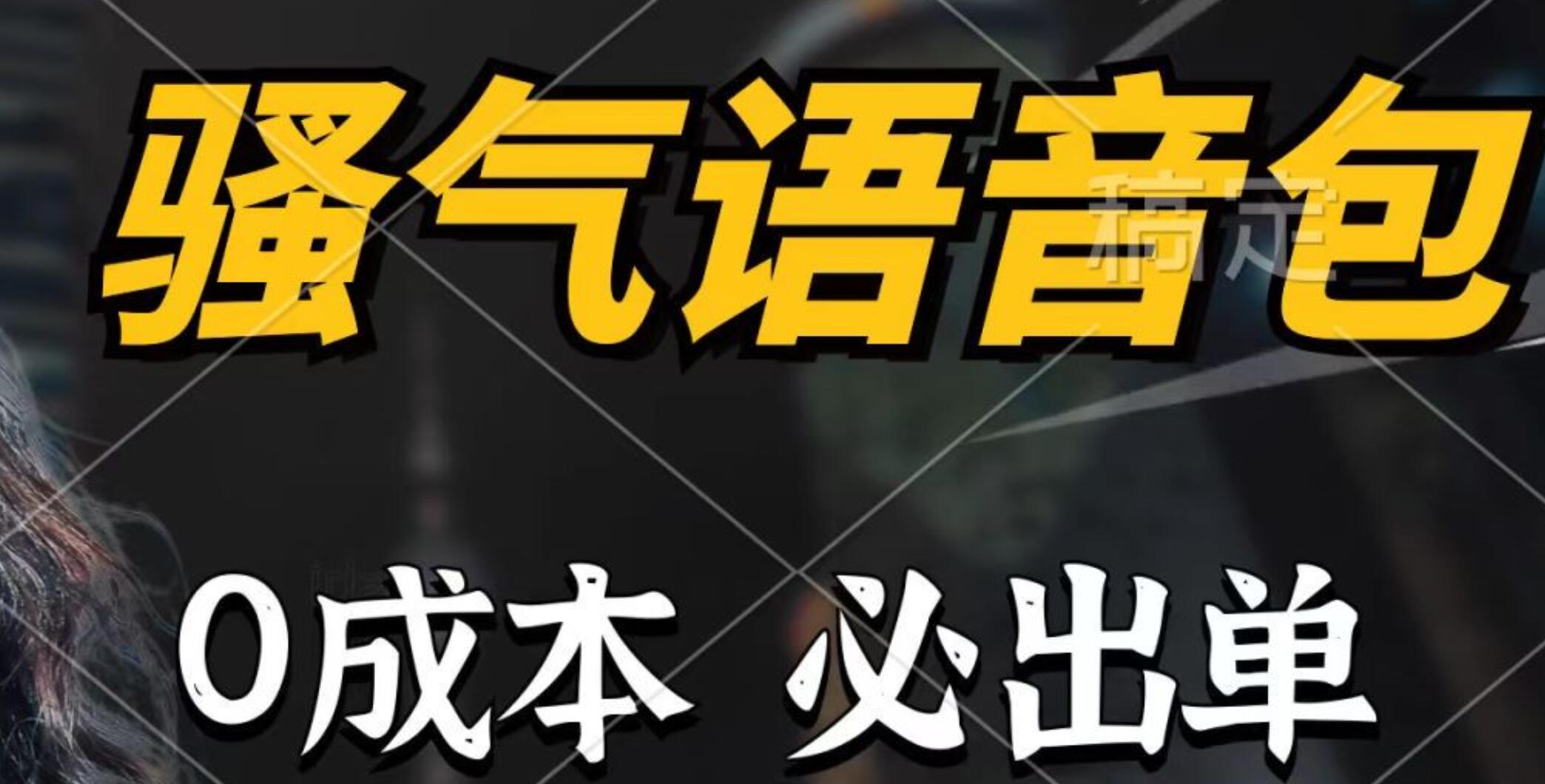 骚气语音包，0成本一天1000+，闭着眼也能出单，详细教程！-六道网创