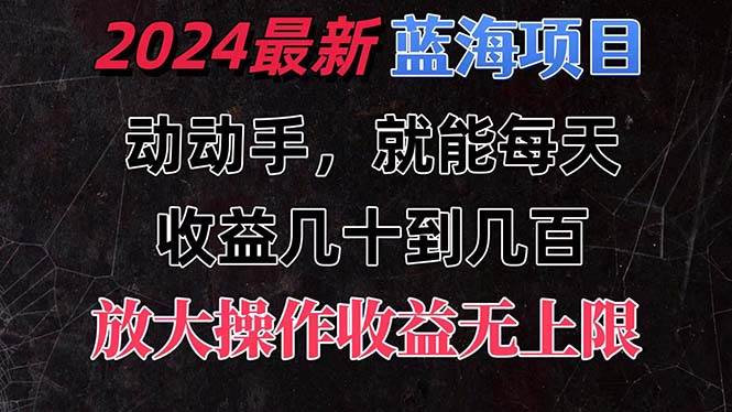 有手就行的2024全新蓝海项目，每天1小时收益几十到几百，可放大操作收…-六道网创