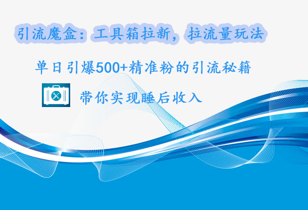 引流魔盒：工具箱拉新，拉流量玩法，单日引爆500+精准粉的引流秘籍，带你实现睡后收入-六道网创