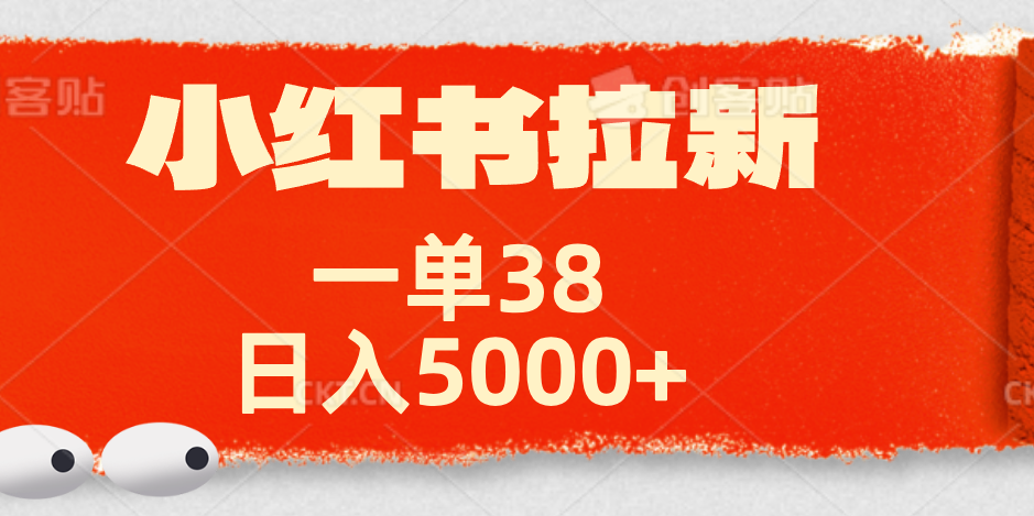 小红书拉新项目，一单38元！日入5000+【揭秘】-六道网创