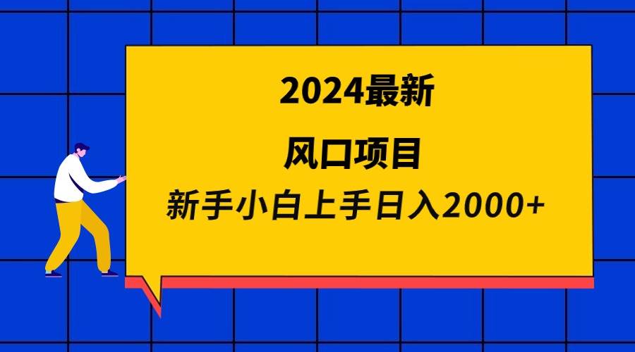 2024最新风口项目 新手小白日入2000+-六道网创