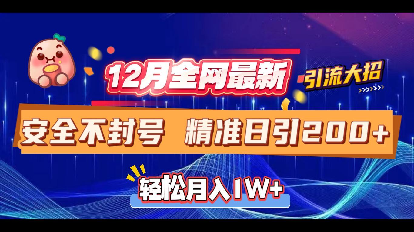 12月全网最新引流大招 安全不封号 日引精准粉200+-六道网创