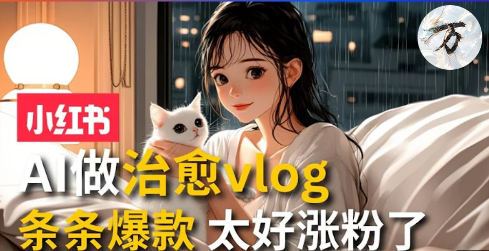 AI治愈系vlog动画视频，小红书7天 涨粉破千，商单报价1500+，0成本制作，日入2000+，有手就会 -六道网创