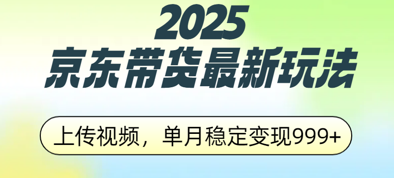 2025京东带货最新玩法，上传视频，单月稳定变现999+-六道网创