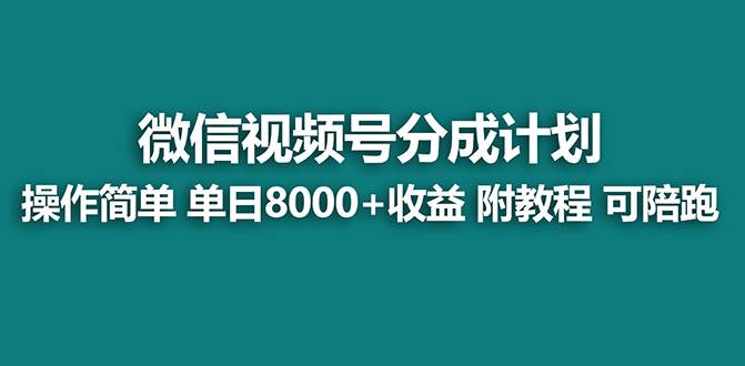 【蓝海项目】视频号分成计划最新玩法，单天收益8000+，附玩法教程，24年…-六道网创