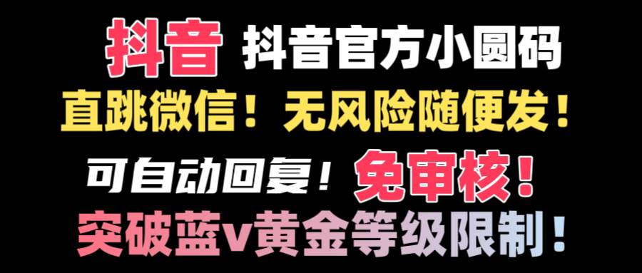 抖音二维码直跳微信技术！站内随便发不违规！！-六道网创