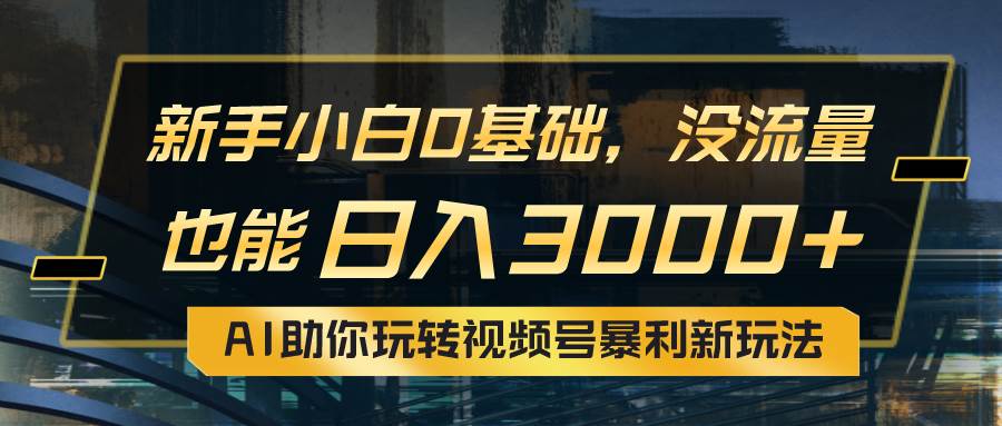 小白0基础，没流量也能日入3000+：AI助你玩转视频号暴利新玩法-六道网创