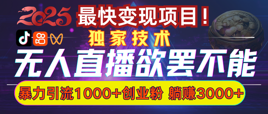 欲罢不能的无人直播引流，超暴力日引流1000+高质量精准创业粉-六道网创