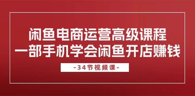 闲鱼电商运营高级课程，一部手机学会闲鱼开店赚钱（34节课）-六道网创