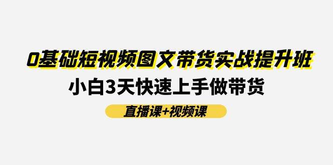 0基础短视频图文带货实战提升班(直播课+视频课)：小白3天快速上手做带货-六道网创