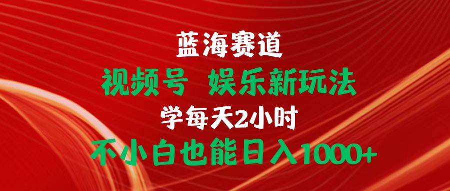 蓝海赛道视频号 娱乐新玩法每天2小时小白也能日入1000+-六道网创