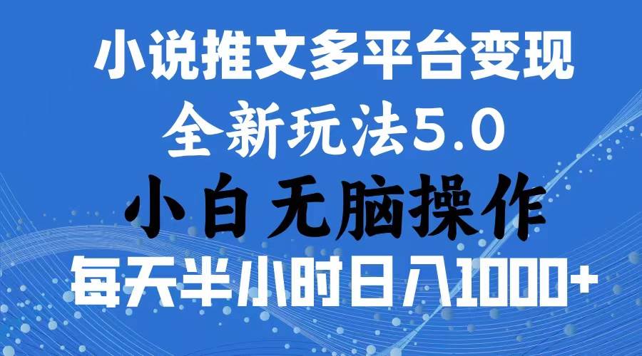 2024年6月份一件分发加持小说推文暴力玩法 新手小白无脑操作日入1000+ …-六道网创