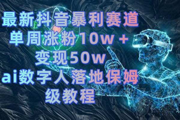 最新抖音暴利赛道，单周涨粉10w＋变现50w的ai数字人落地保姆级教程-六道网创