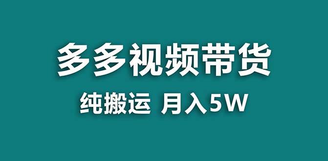 【蓝海项目】拼多多视频带货 纯搬运一个月搞了5w佣金，小白也能操作 送工具-六道网创