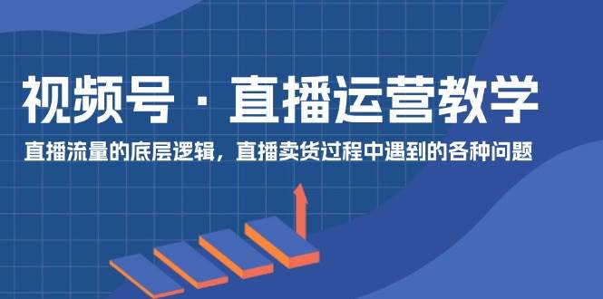 视频号 直播运营教学：直播流量的底层逻辑，直播卖货过程中遇到的各种问题-六道网创