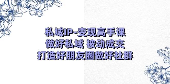 私域IP-变现高手课：做好私域 被动成交，打造好朋友圈做好社群（18节）-六道网创