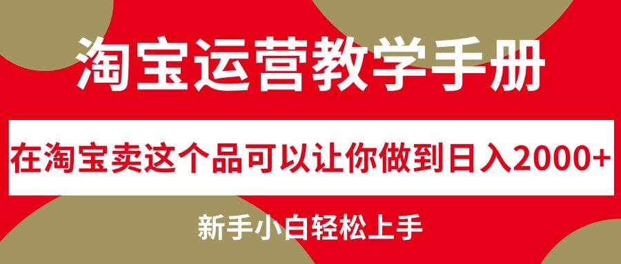 淘宝运营教学手册，在淘宝卖这个品可以让你做到日入2000+，新手小白轻…-六道网创