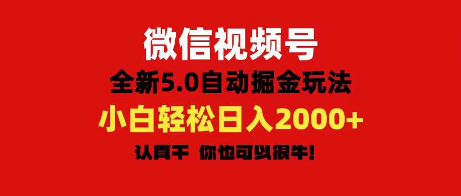 微信视频号变现，5.0全新自动掘金玩法，日入利润2000+有手就行-六道网创