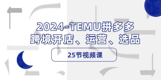 2024-TEMU拼多多·跨境开店、运营、选品（25节视频课）-六道网创