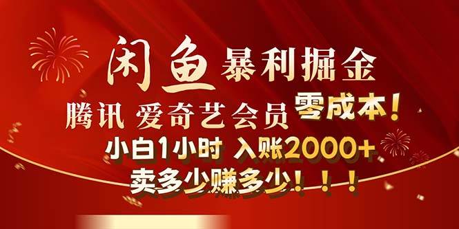 闲鱼全新暴力掘金玩法，官方正品影视会员无成本渠道！小白1小时收…-六道网创