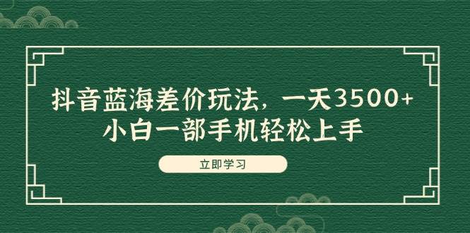 抖音蓝海差价玩法，一天3500+，小白一部手机轻松上手-六道网创