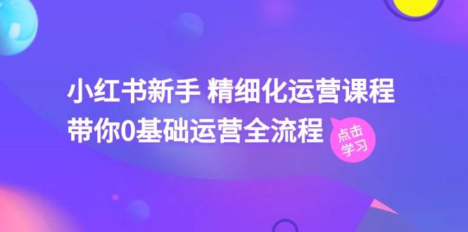 小红书新手 精细化运营课程，带你0基础运营全流程（41节视频课）-六道网创