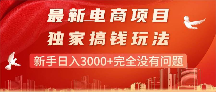 最新电商项目-搞钱玩法，新手日入3000+完全没有问题-六道网创