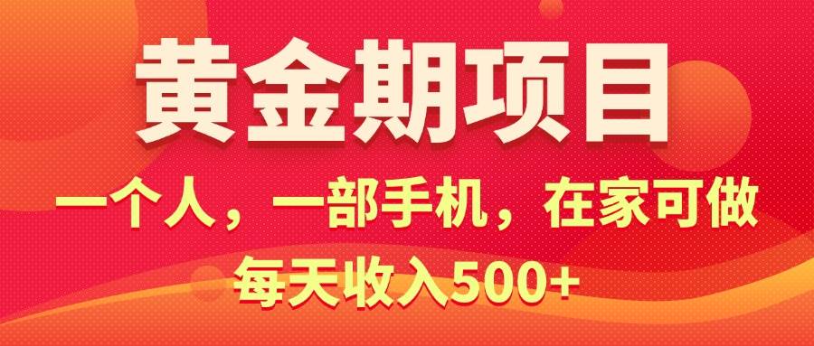 黄金期项目，电商搞钱！一个人，一部手机，在家可做，每天收入500+-六道网创