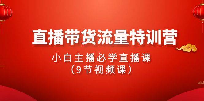 2024直播带货流量特训营，小白主播必学直播课（9节视频课）-六道网创