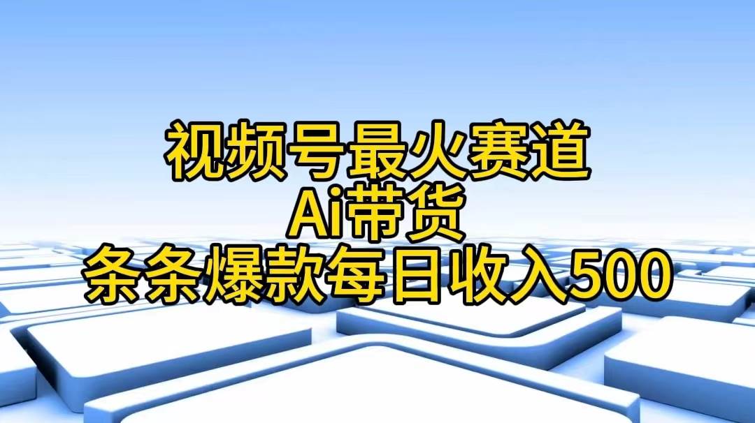 视频号最火赛道——Ai带货条条爆款每日收入500-六道网创