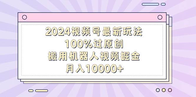 2024视频号最新玩法，100%过原创，搬用机器人视频掘金，月入10000+-六道网创